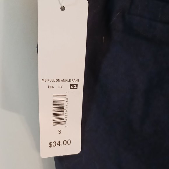 NWT Womens Massini Pull on Ankle Pant Navy Blue Size Small Skinny Midrise - Picture 10 of 15